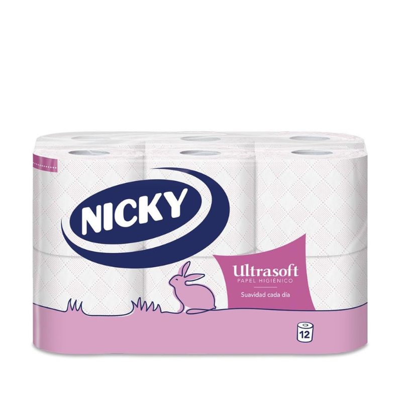 NICKY ULTRASOFT PAPEL HIGIENICO PAQUETE DE 12 ROLLOS