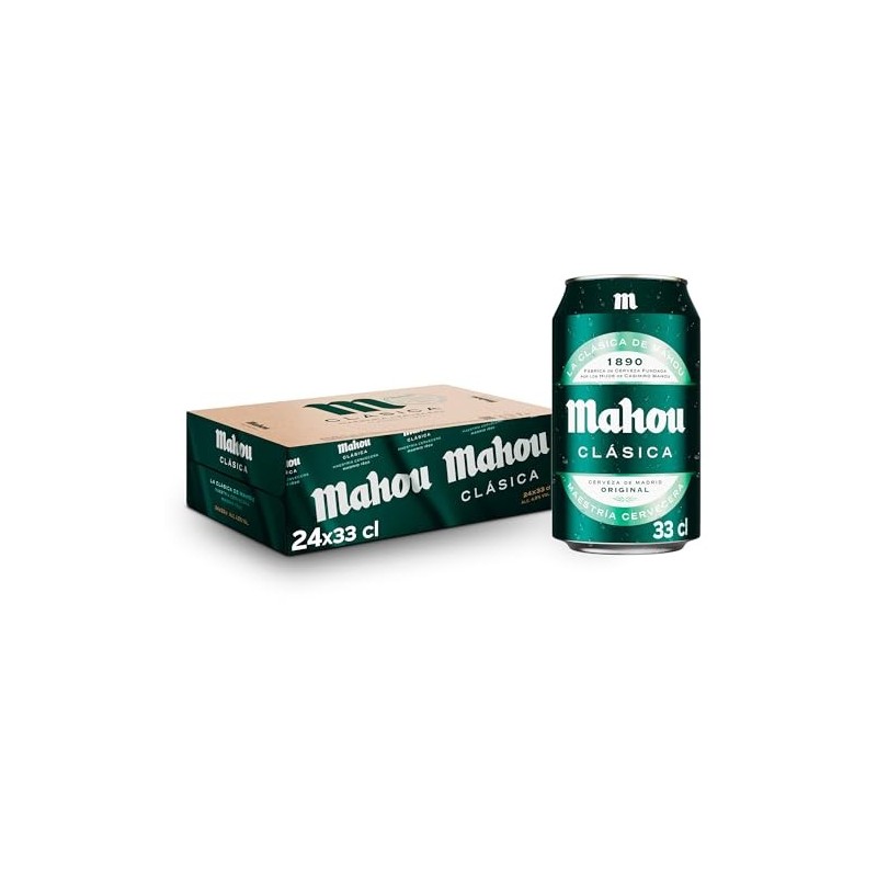 MAHOU  VERDE CLASICA 24 PACK x 33cl. por unidad te sale 0.64