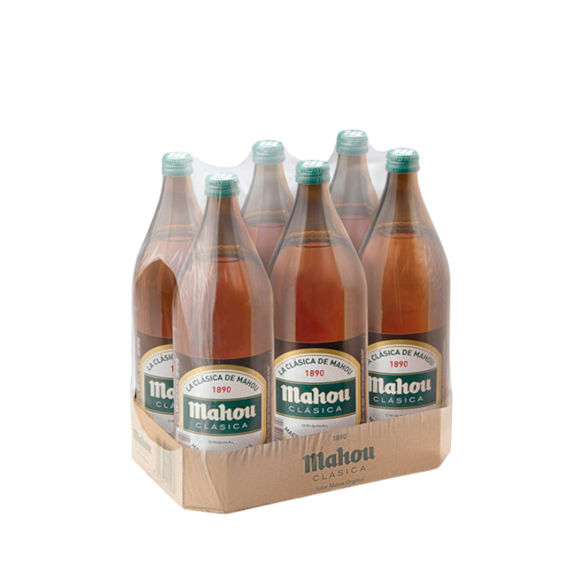 CERVEZA MAHOU  CLASICA UN PACK DE 6 UNIDADES 1l  POR UNIDAD TE SALE 1,82€