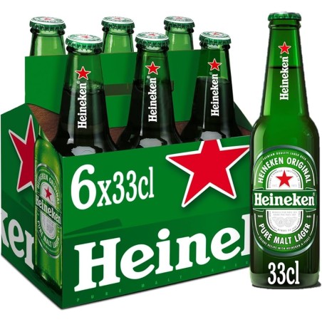 HEINEKEN cerveza rubia Lager holandesa botella 33 cl po unid sale 1.55