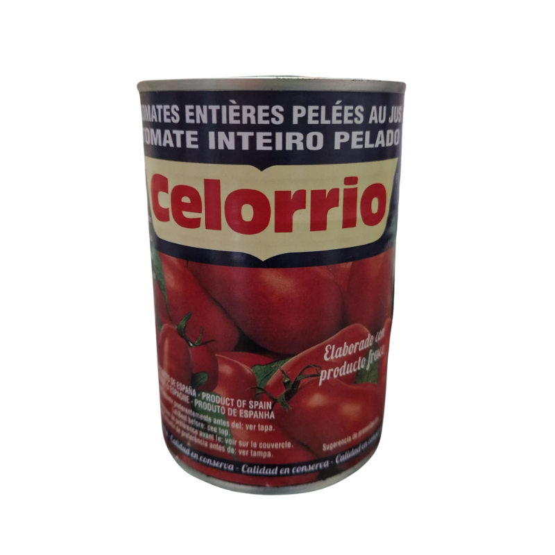 TOMATE entero pelado Celorrio 390 g.